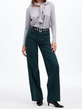 Madewell Super Wide Leg Denim in Luxury Forest